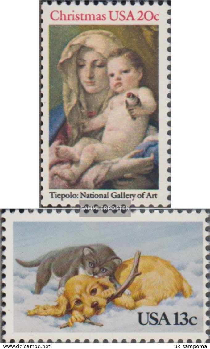 U.S. 1606,1611 (complete Issue) Unmounted Mint / Never Hinged 1982 Christmas, Kittens And Hündchen - Unused Stamps