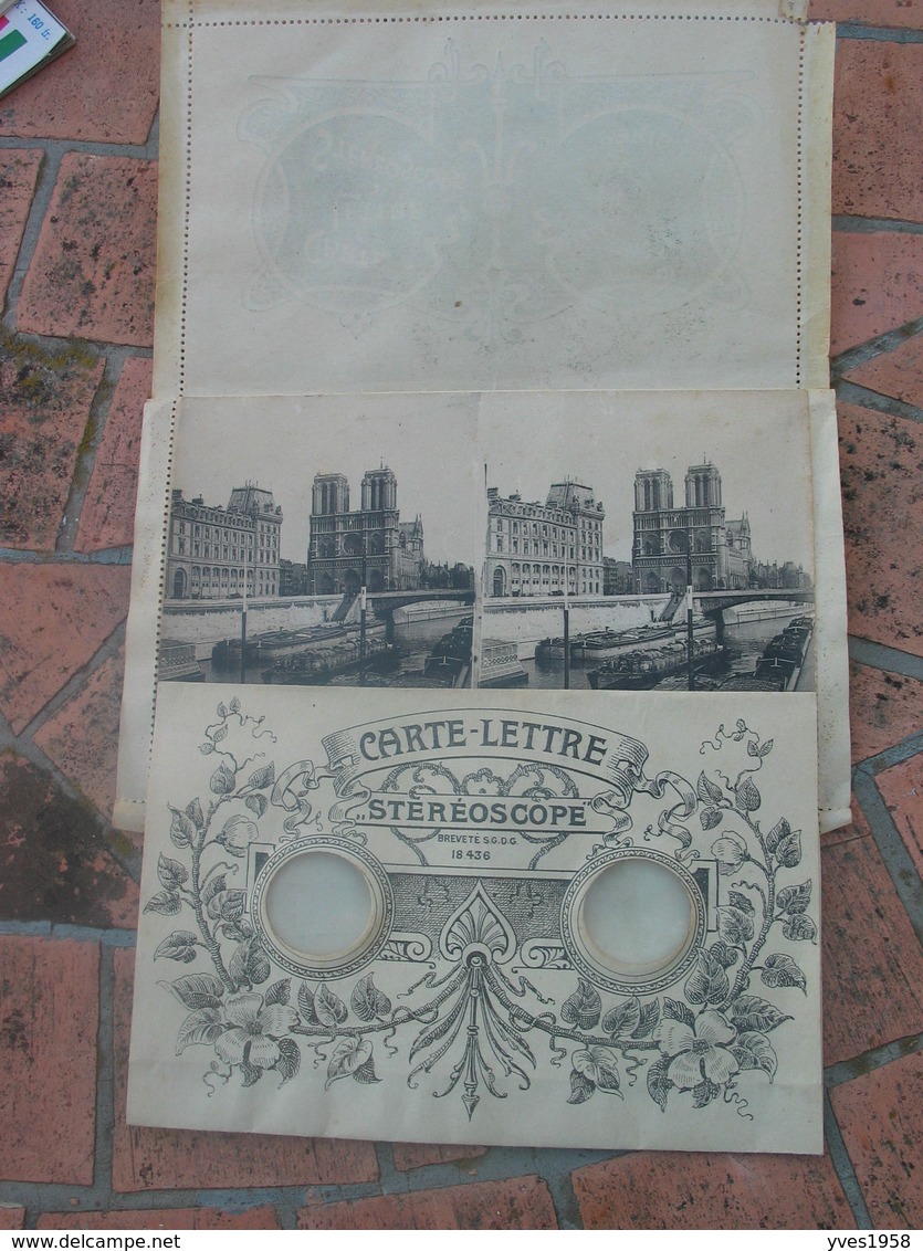 Rare Carte Lettre Stéréoscope , Notre Dame , Vue Des Quais. - A Systèmes