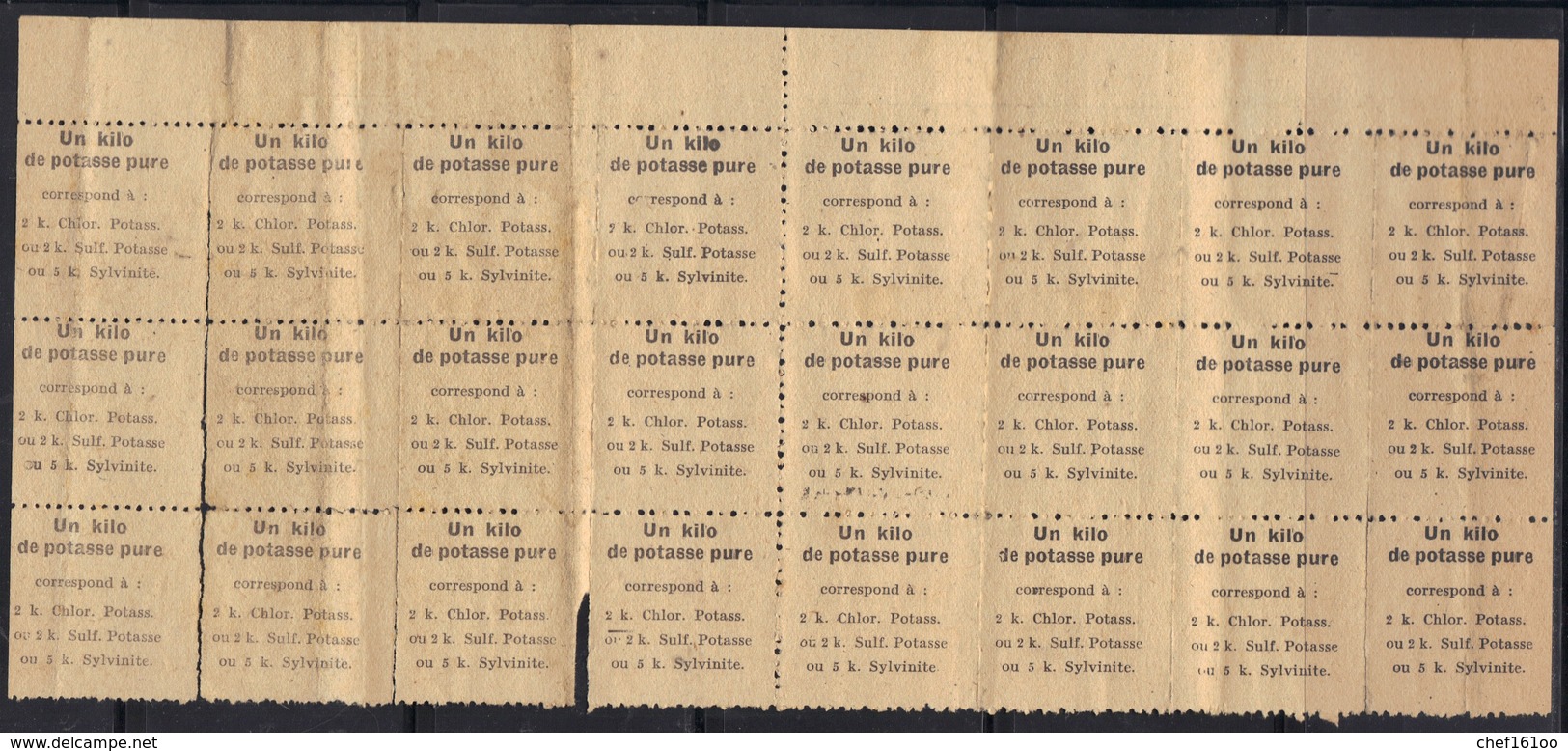 Bons Pour 1 Kg. De Potasse Pure, G.I.R.P.I.A. Charente Maritime, Campagne 1942-43. - Andere & Zonder Classificatie