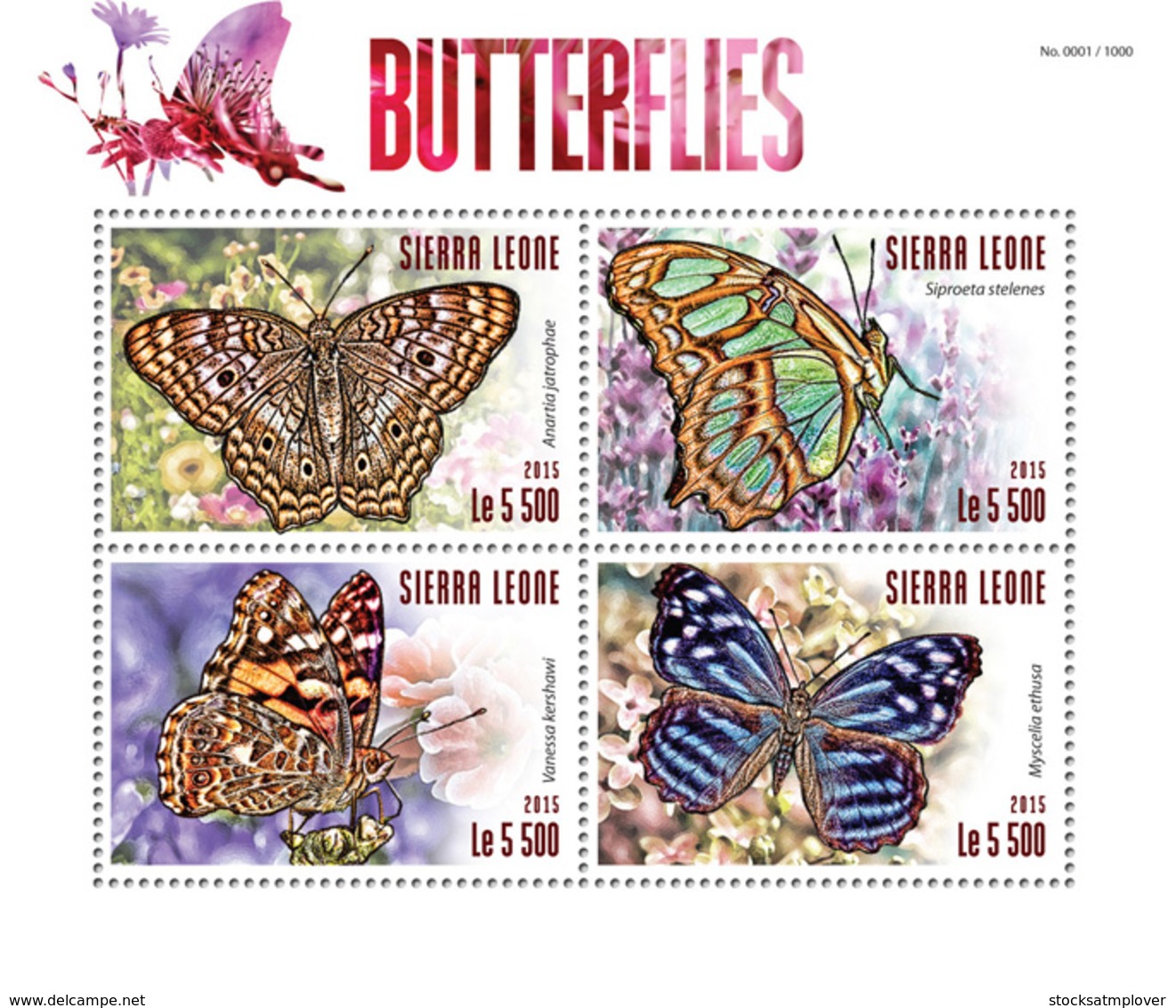 Sierra Leone 2015 Fauna Butterflies - Sierra Leone (1961-...)