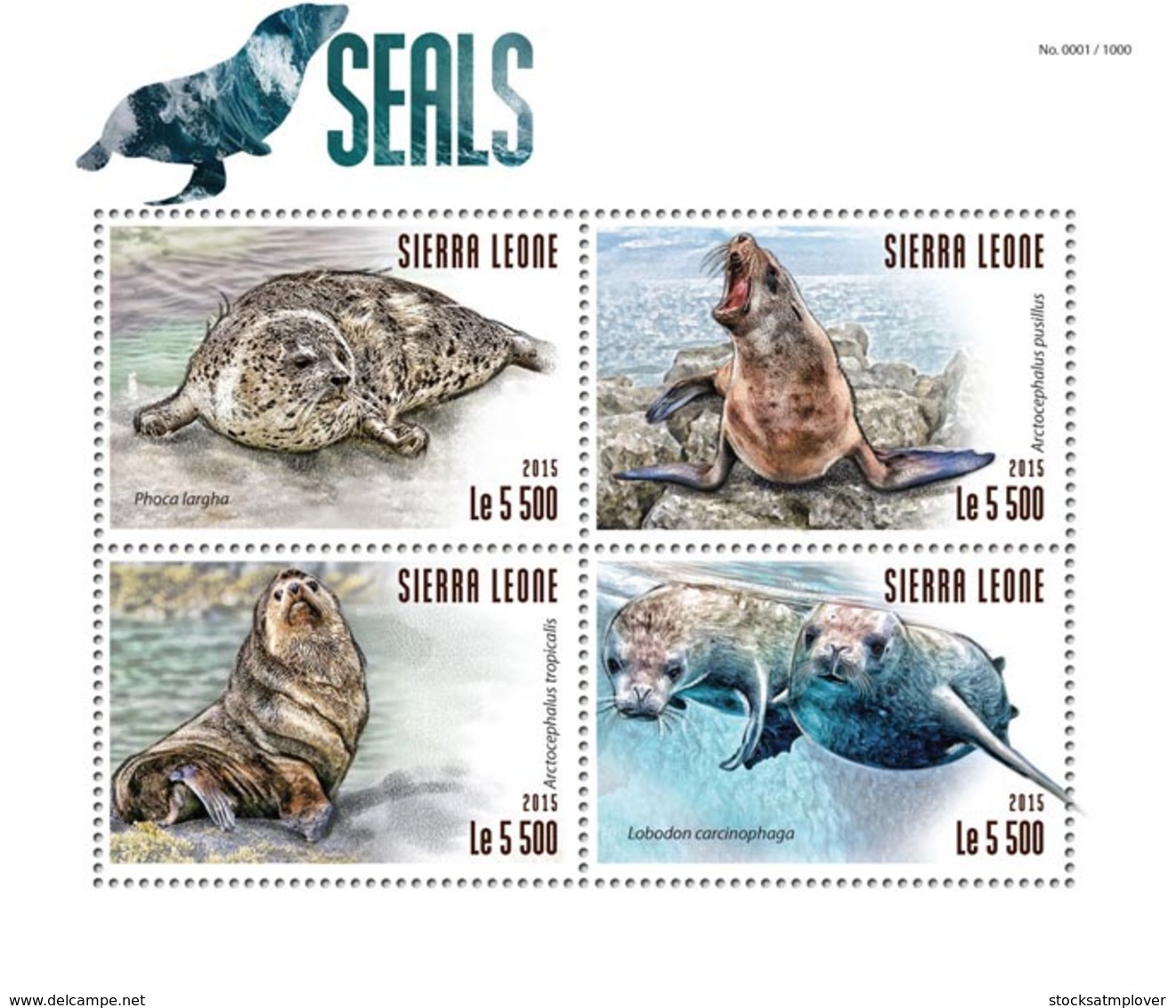 Sierra Leone 2015 Fauna  Seals - Sierra Leone (1961-...)