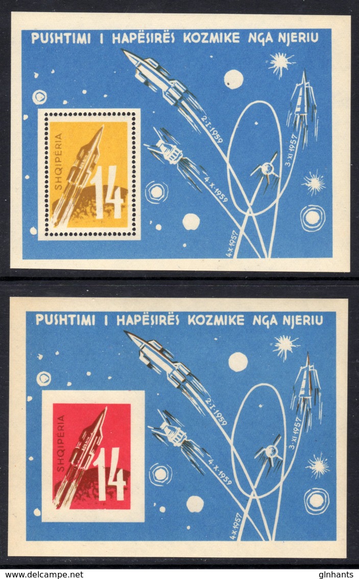 ALBANIA - 1962 SPACE EXPLORATION PERF & IMPERF BLOCKS MICHEL B9 B10 FINE MNH ** - Albania