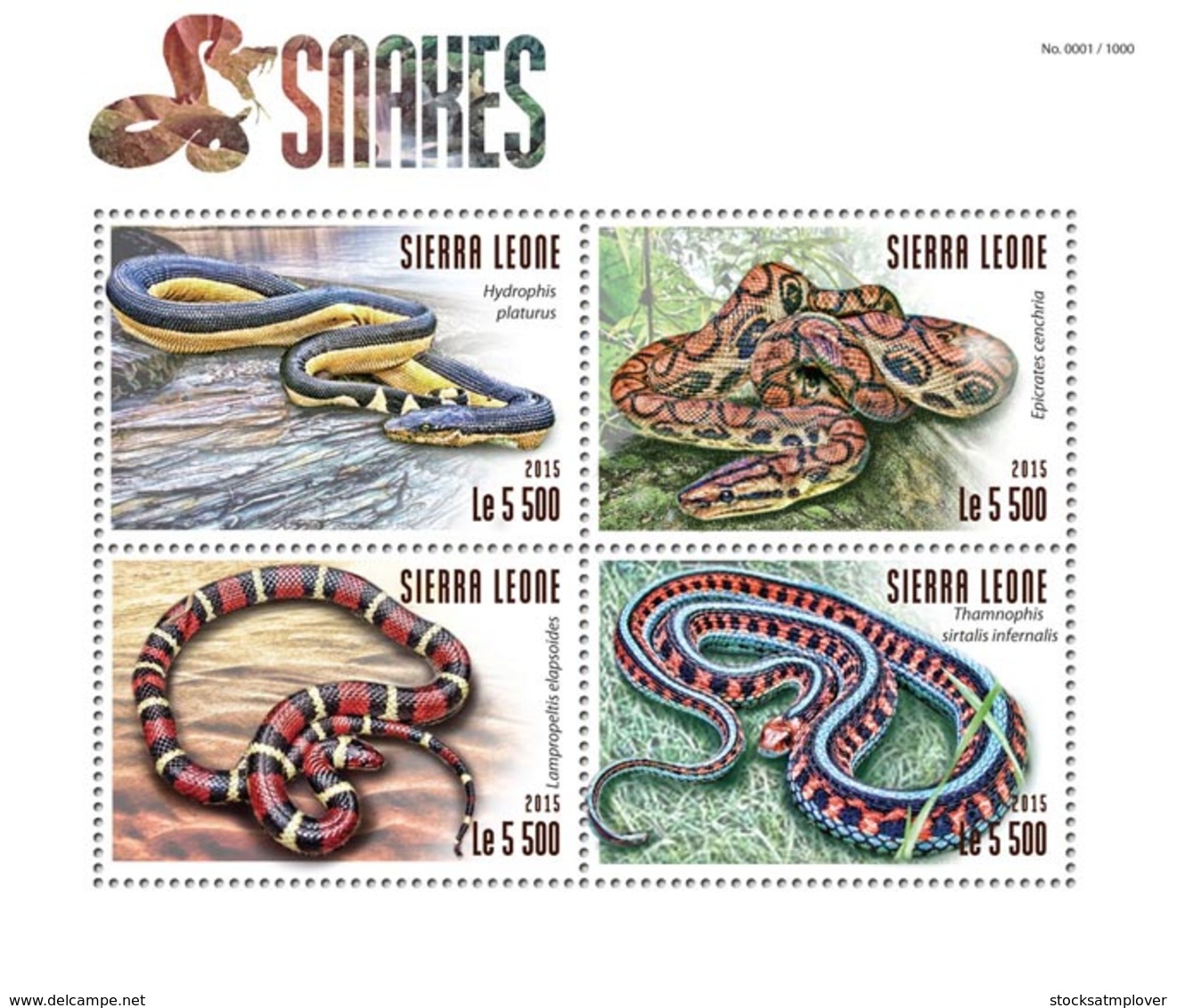 Sierra Leone 2015 Fauna  Snakes - Sierra Leone (1961-...)