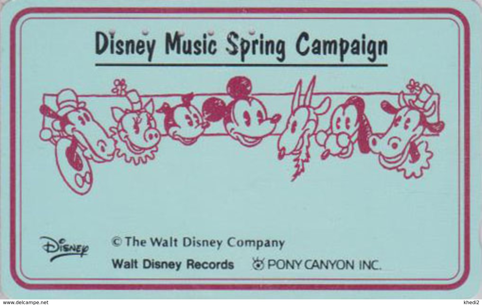 RARE Télécarte Japon / 110-011 - DISNEY - MUSIC SPRING CAMPAIGN - Japan Phonecard - Disney