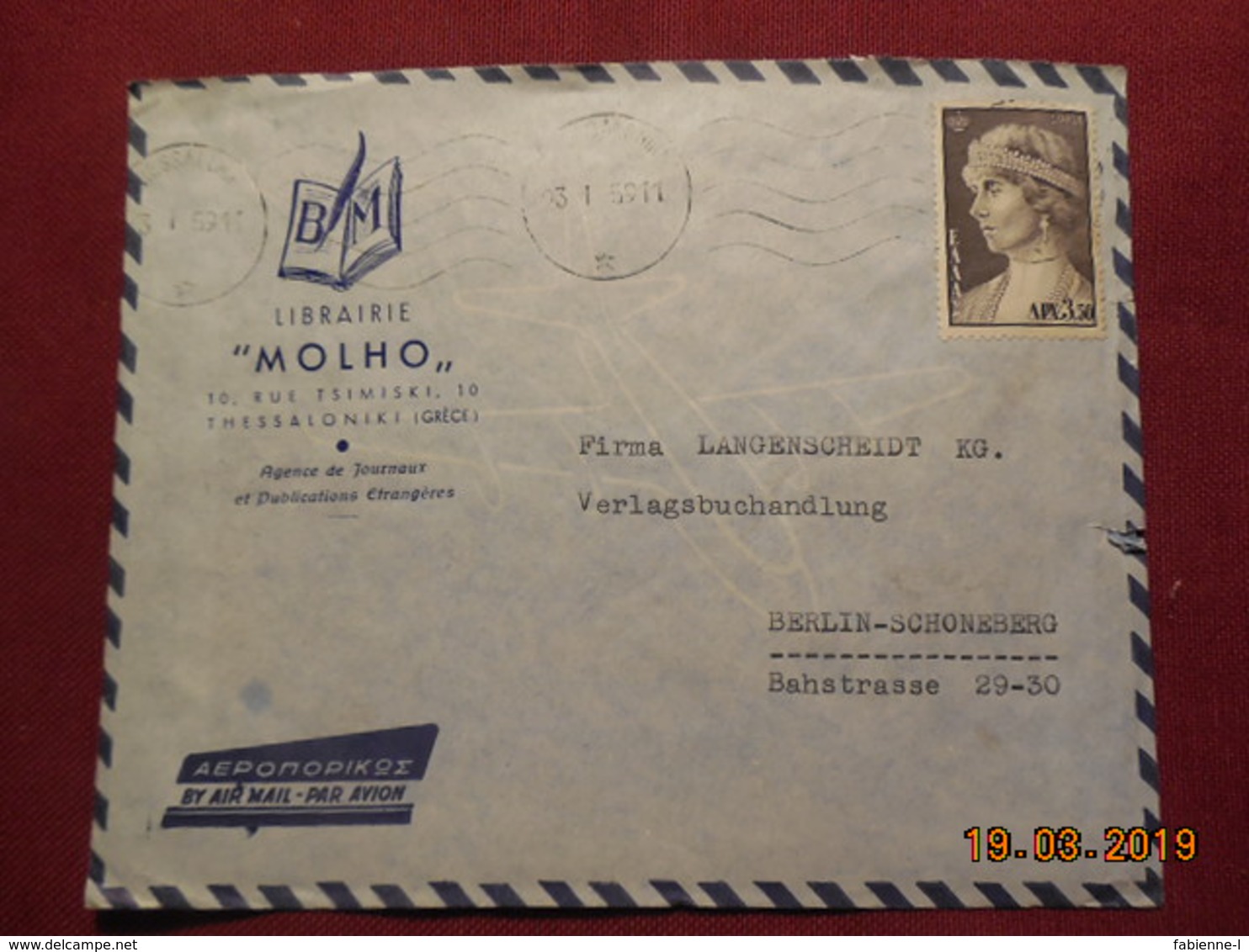 Lettre De 1959 à Destination De Berlin - Briefe U. Dokumente