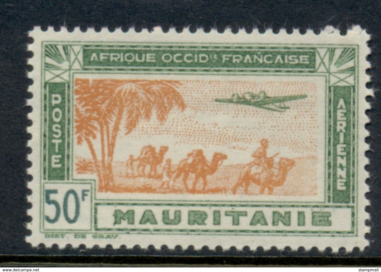 Mauritania 1942 Airmail 50f MUH - Unused Stamps