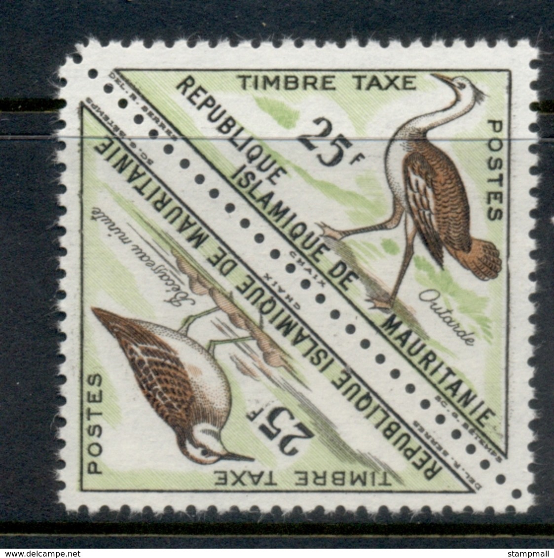 Mauritania 1963 Postage Due Birds Pr 25fr MUH - Mauritania (1960-...)