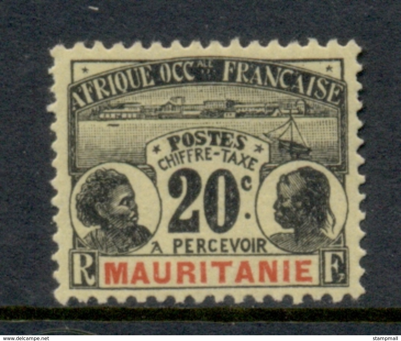 Mauritania 1906-07 Postage Dues 20c MLH - Unused Stamps