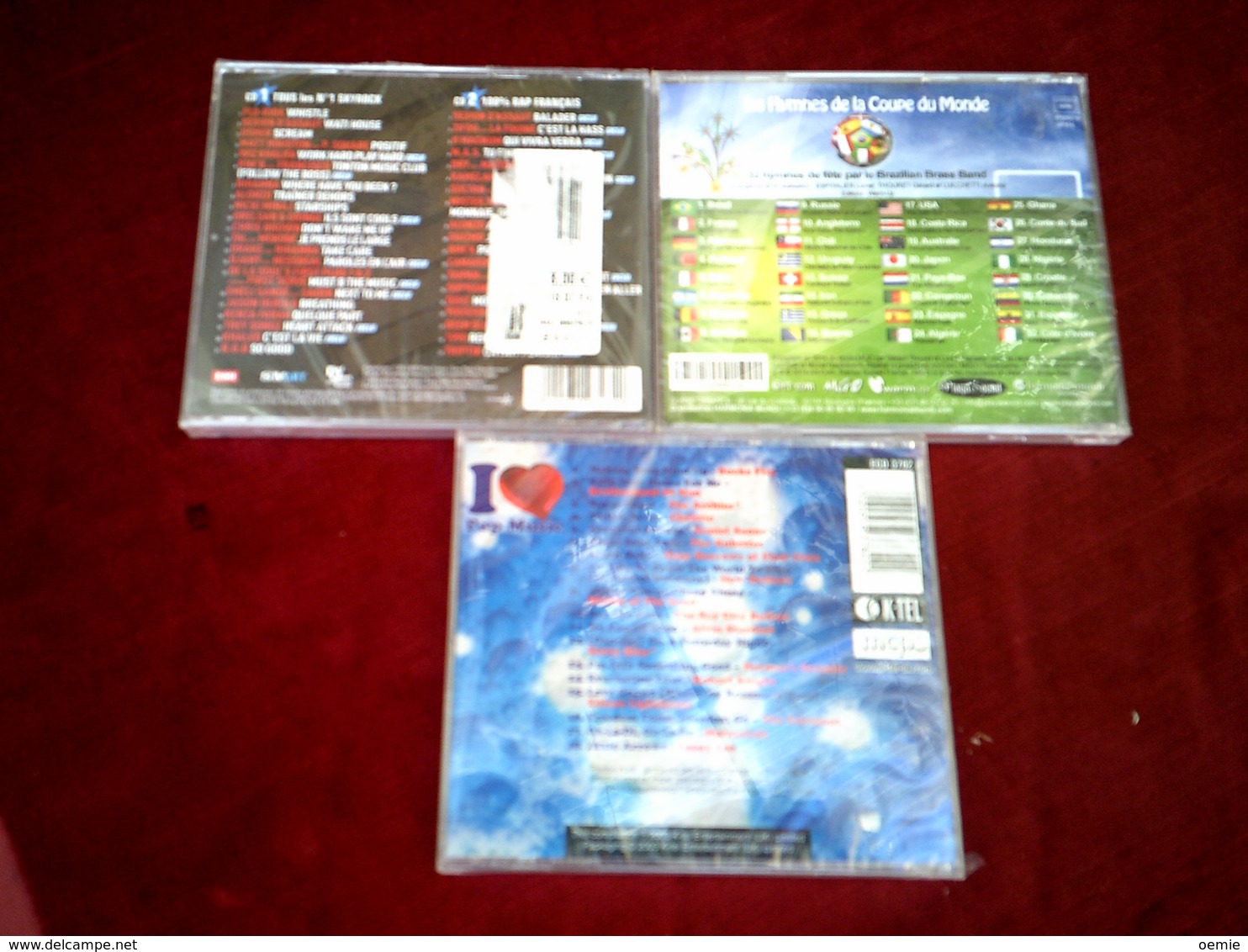 COLLECTION DE 3 CD ALBUMS  DE COMPILATION ° POP MUSIC + LES HYMNES DE LA COUPE DU MONDE + SKYROCK 2012 VOL 3 DOUBLE CD - Collections Complètes