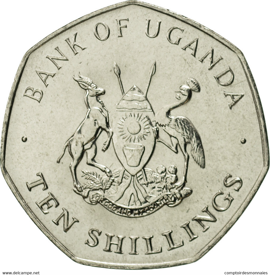 Monnaie, Uganda, 10 Shillings, 1987, FDC, Nickel Plated Steel, KM:30 - Uganda