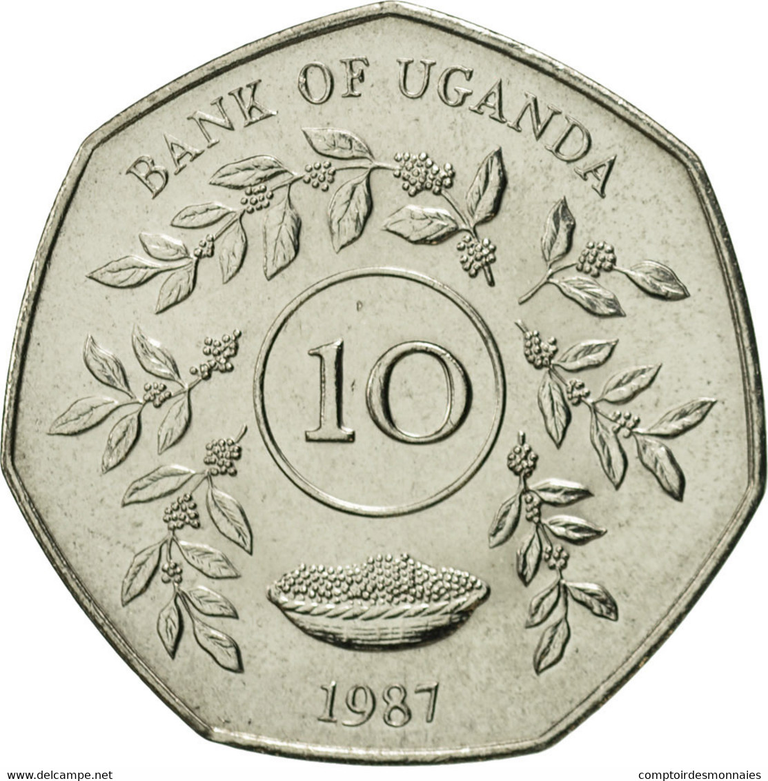 Monnaie, Uganda, 10 Shillings, 1987, FDC, Nickel Plated Steel, KM:30 - Uganda