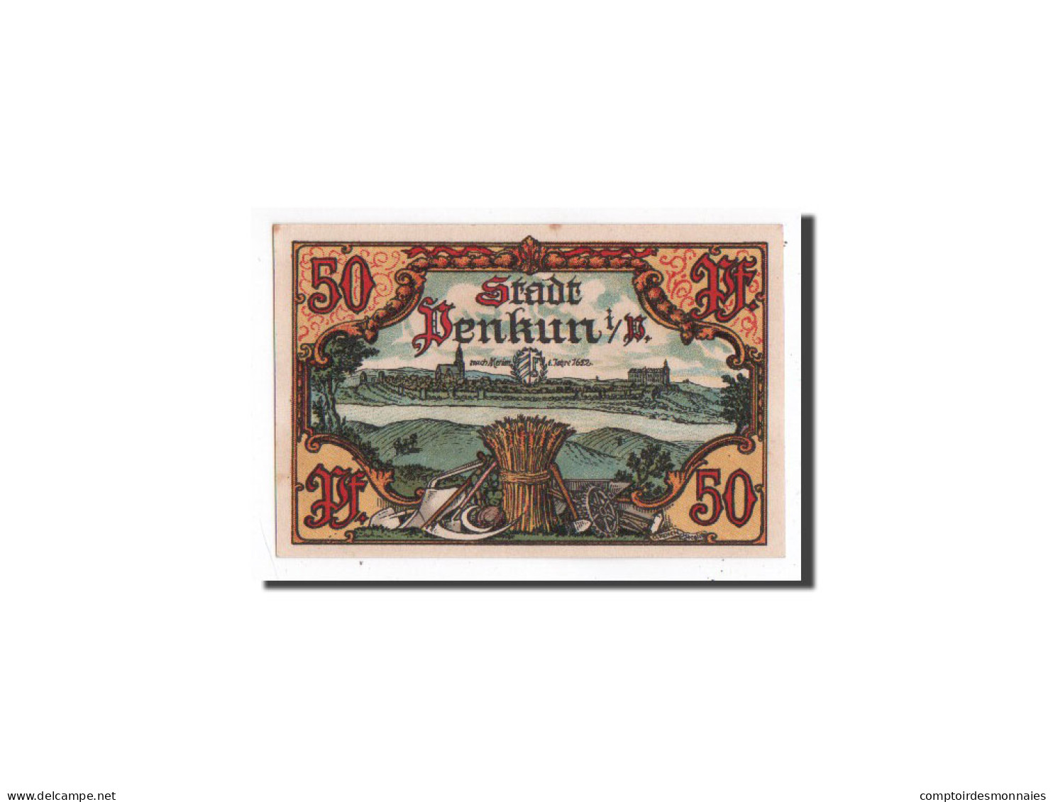 Billet, Allemagne, Penkun, 50 Pfennig, Ecusson, 1921, 1921-05-01, NEUF - Autres & Non Classés