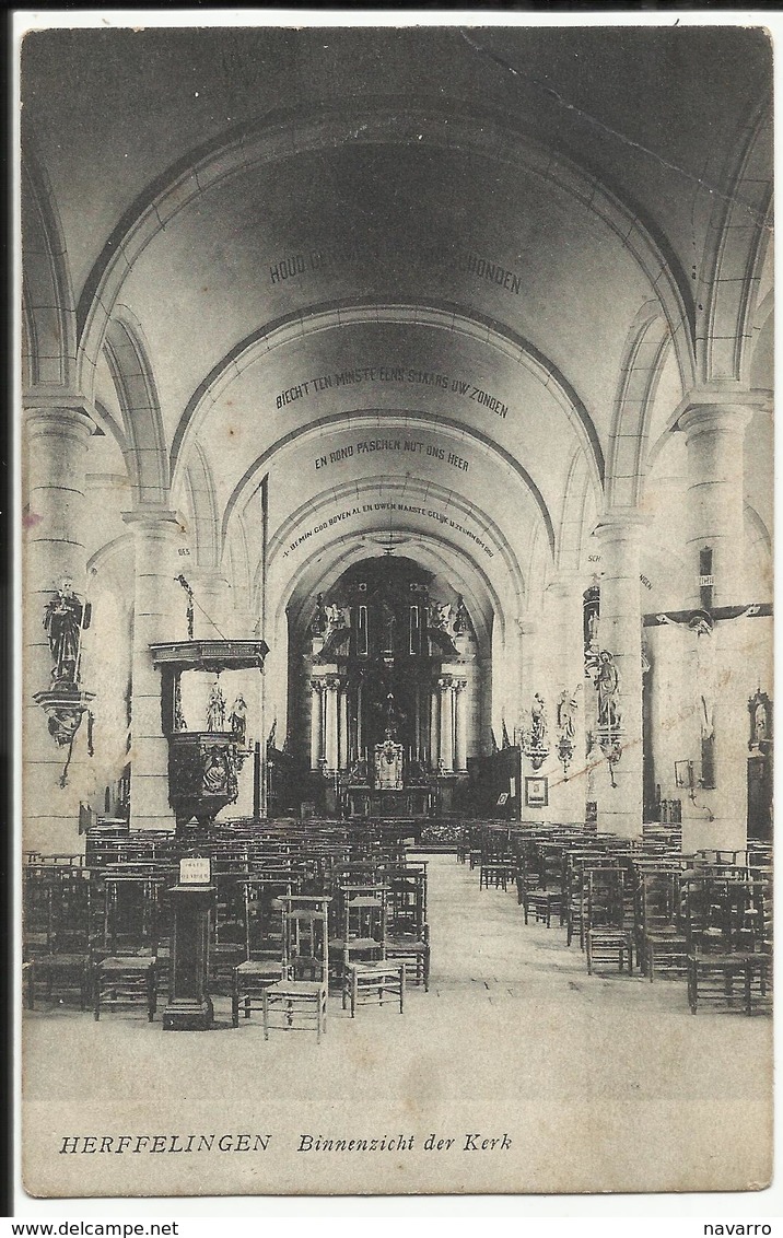 HERFFELINGEN - Binnenzicht Der Kerk (Herfelingen - Herne - Herinnes) 1908 - Herne