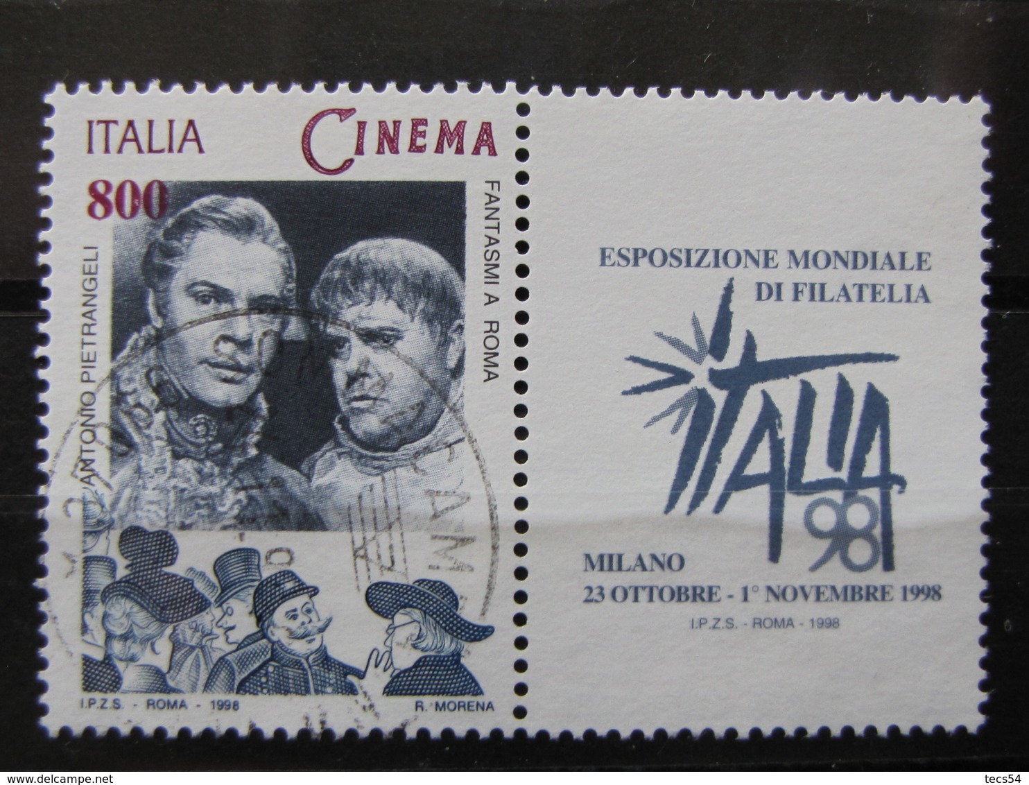 *ITALIA* USATO 1998 - ESP MOND GIORNATA CINEMA PIETRANGELI - SASSONE 2385 - LUSSO/FIOR DI STAMPA - 1991-00: Usati