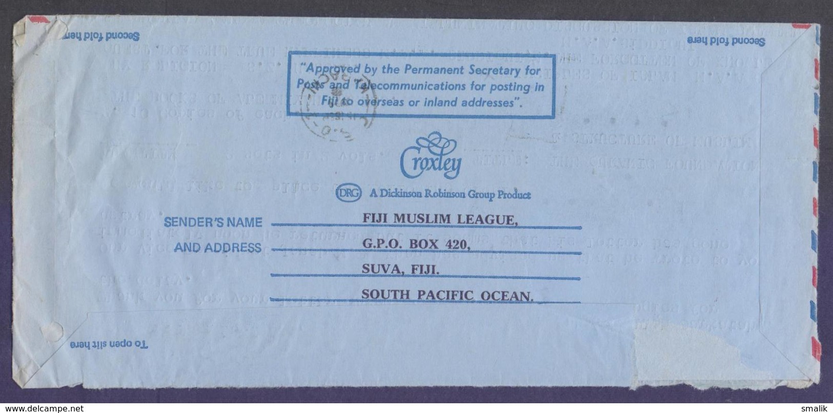 FIJI Postal Hostory, Aerogramme Used 4.9.1979 From FIJI MUSLIM LEAGUE - Fidji (1970-...)