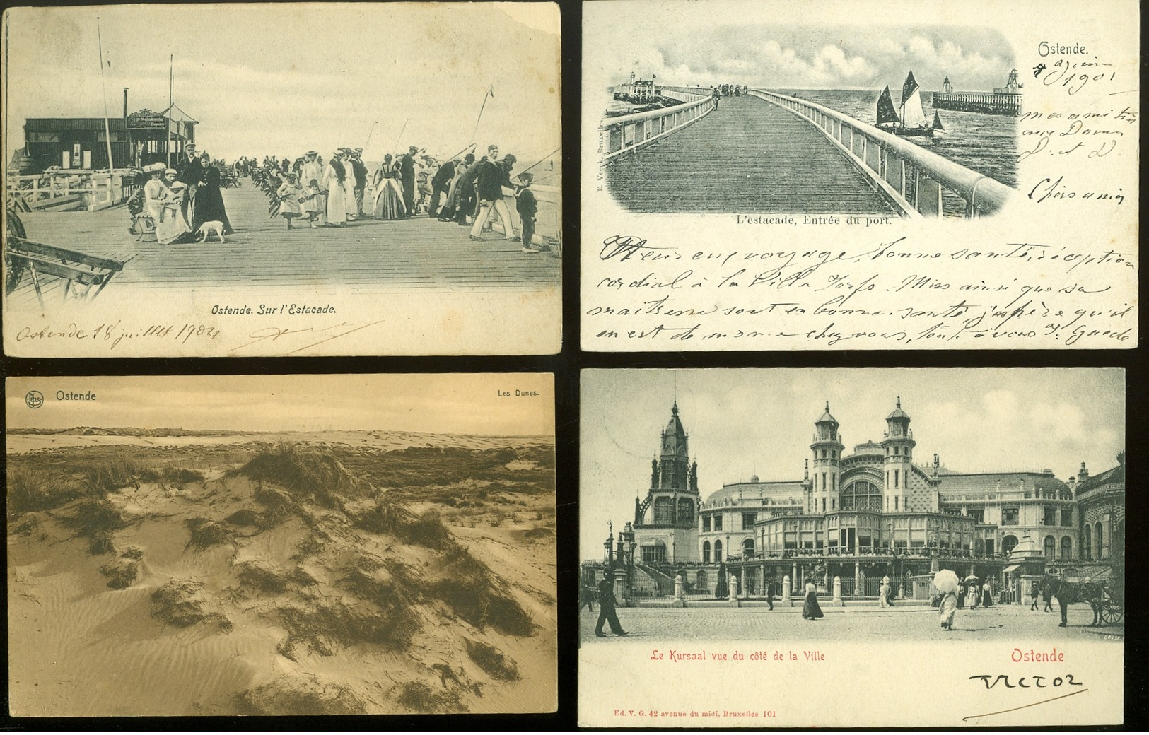 Lot de 60 cartes postales de Belgique  Ostende        Lot van 60 postkaarten van Oostende - 60 scans