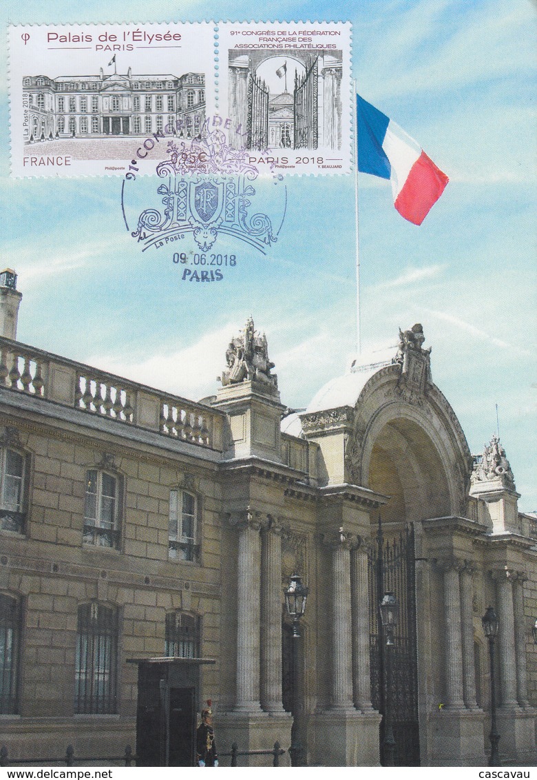 Carte  Maximum  1er  Jour  Congrés  De  La   F.F.A.P   Palais  De  L' Elysée   PARIS   2018 - 2010-2019