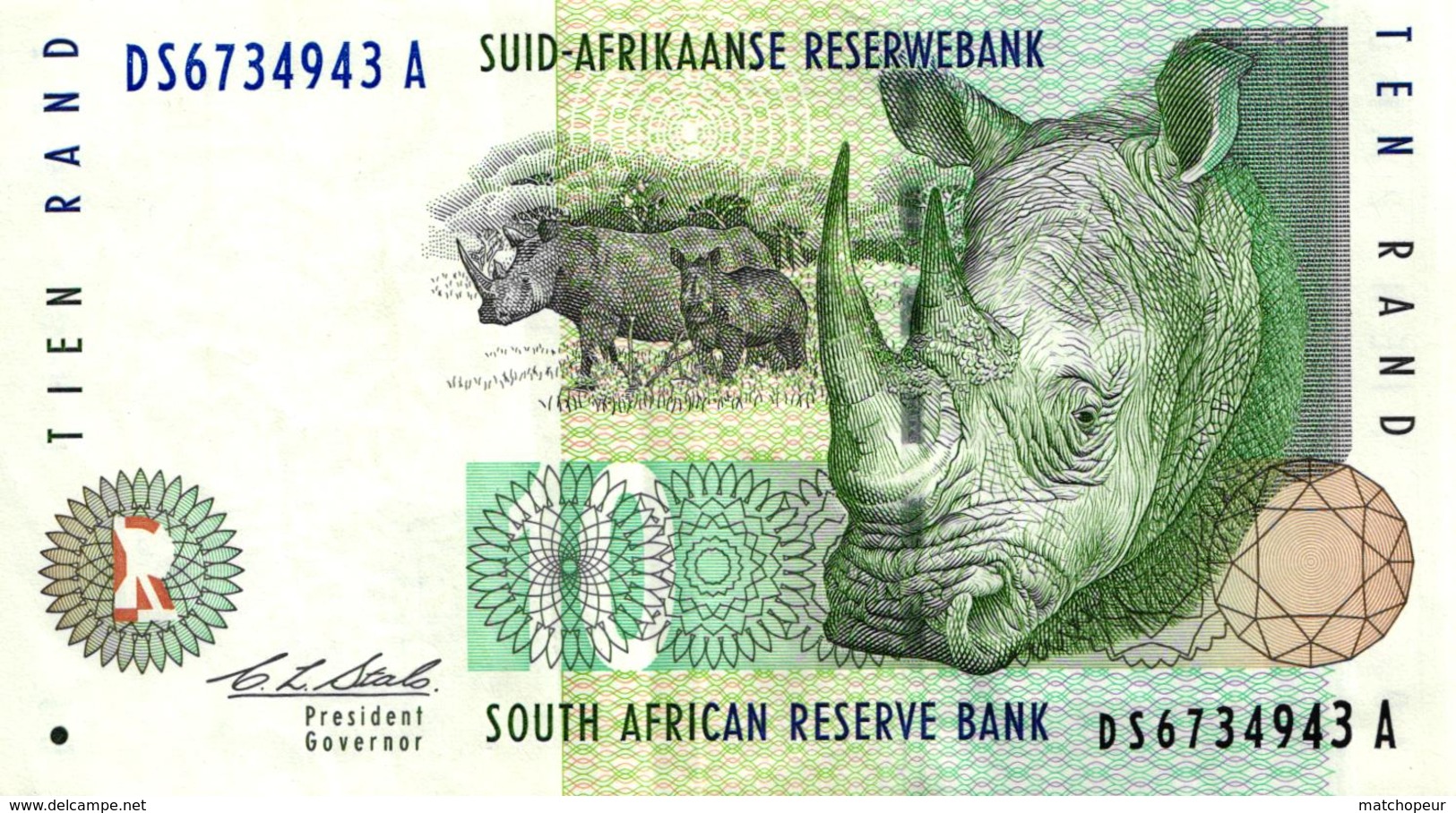 BILLET TEN RAND - AFRIQUE DU SUD - Afrique Du Sud