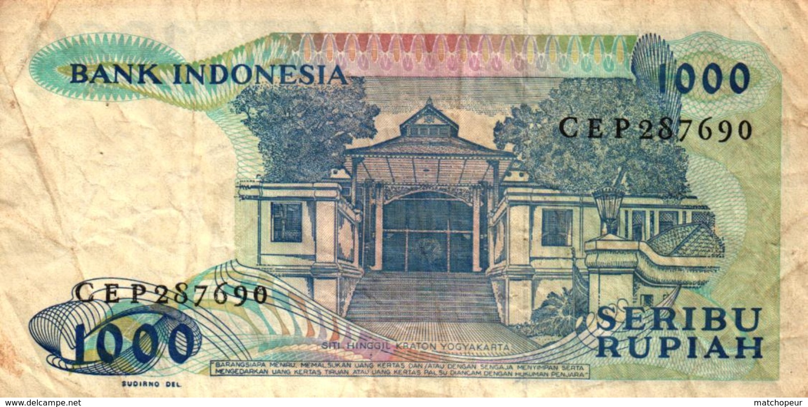 BILLET DE 1000 RUPIAH BANK INDONESIA - SERIBU RUPIAH - Indonésie