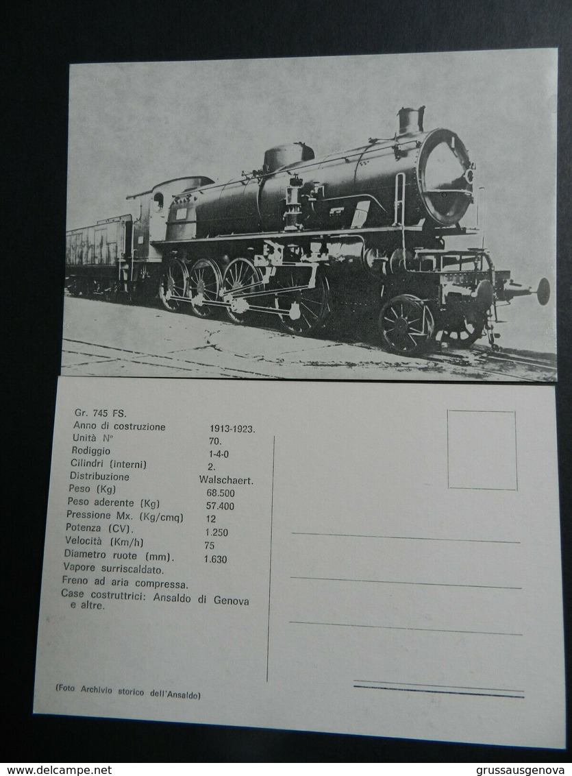 19899) LOCOMOTIVA GR 745 FS ARCHIVIO STORICO ANSALDO NON VIAGGIATA - Treni