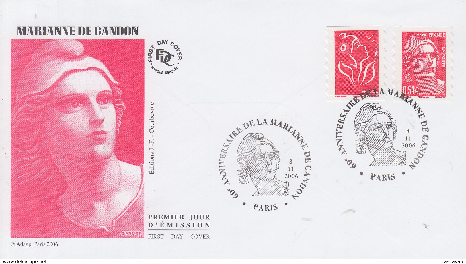 Enveloppe  FDC  1er  Jour   FRANCE    MARIANNE  De  GANDON   2006 - 2000-2009