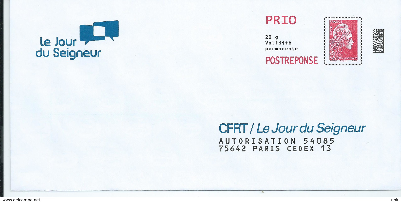 Entiers Postaux : Enveloppe Réponse Type L'Engagée Yzeult Catelin PRIO Datamatrix Jours Du Seigneur 199156 ** - PAP: Antwort/Marianne L'Engagée