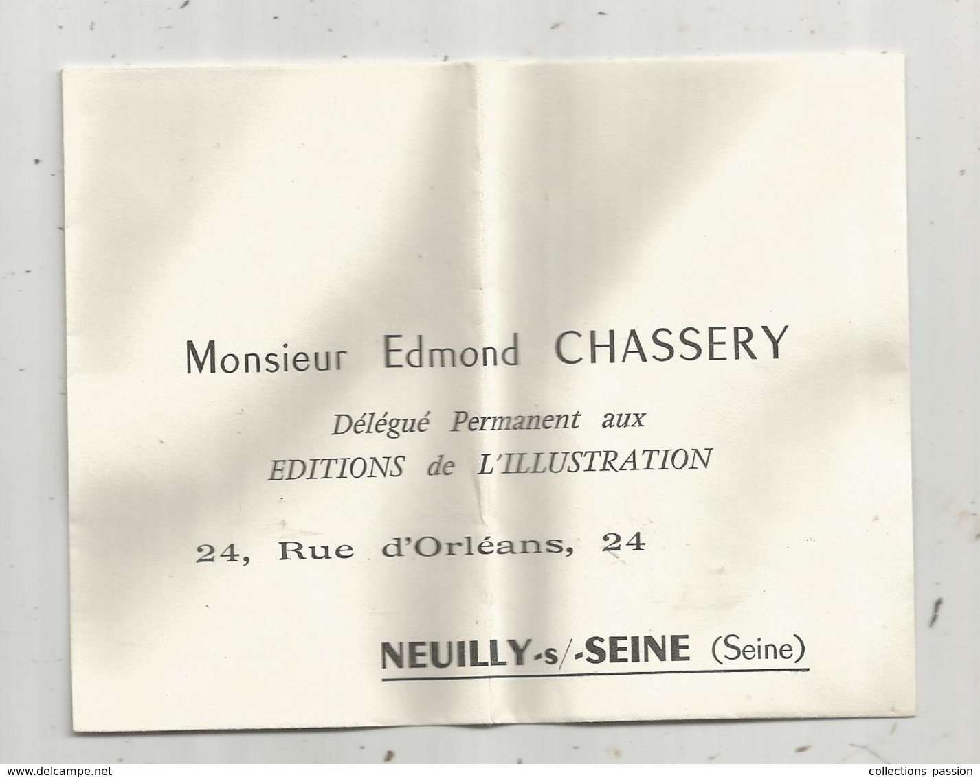 Document Commercial ,enveloppe Commerciale ,E. Chassery , éditions De L'ILLUSTRATION ,NEUILLY SUR SEINE , Seine - Autres & Non Classés