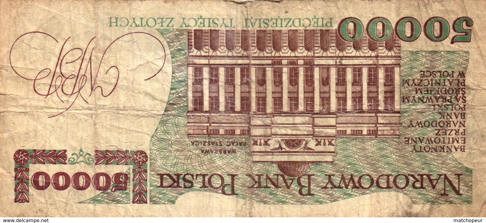 BILLET BANK POLSKA - 50000 ZLOTYCH - Pologne