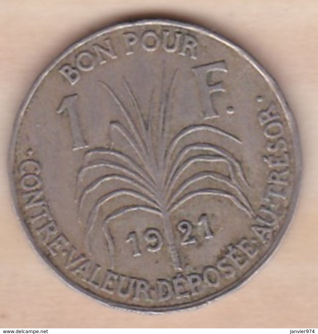 COLONIE DE LA GUADELOUPE . BON POUR 1 FRANC 1921 - Autres & Non Classés