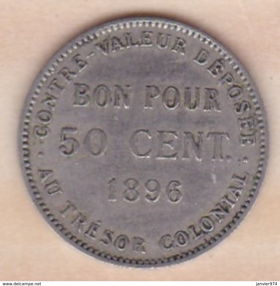 ILE DE LA REUNION. Bon Pour 50 CENTIMES 1896. Cupro Nickel - Réunion