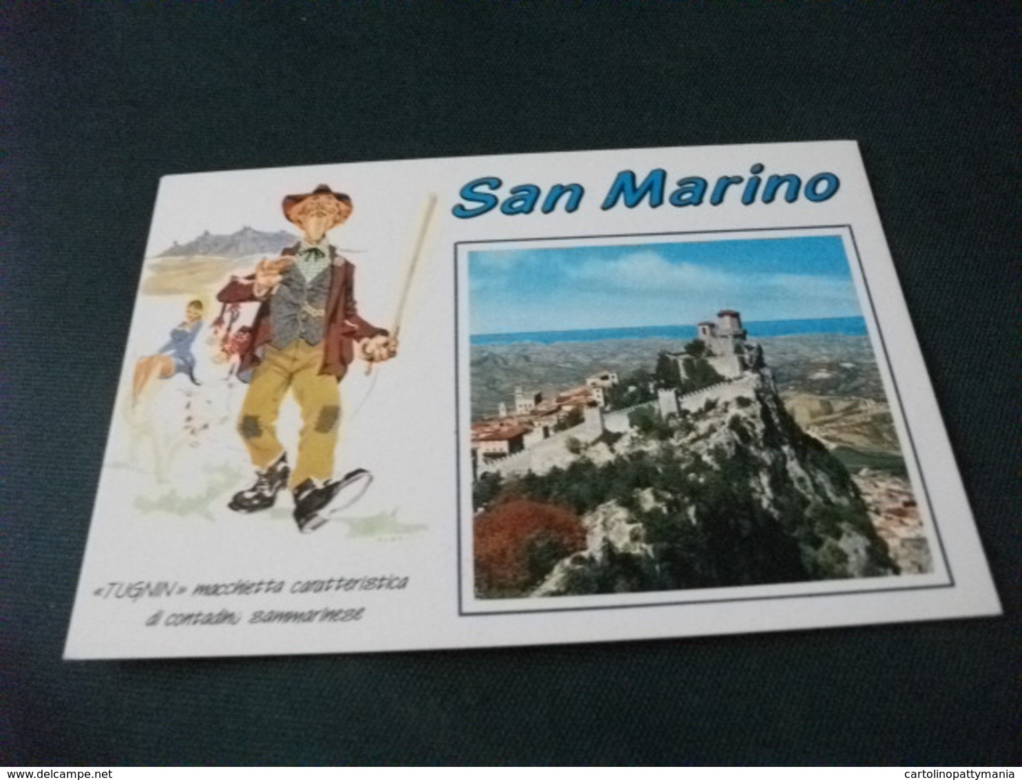 SAN MARINO TUGNIN MACCHIETTA CARATTERISTICA DI CONTADINU SAMMARINESE  PIN UP SU MUCCA - Pin-Ups