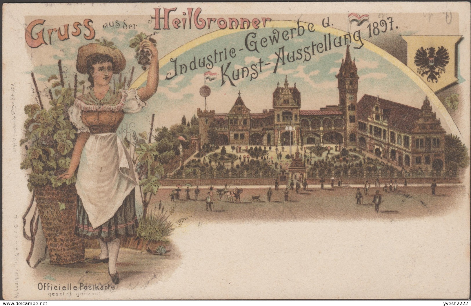 Wurtemberg 1897. Entier Illustré Timbré Sur Commande. Exposition De Heilbronn. Raisins, Escargot, Lampes, Costume - Vins & Alcools