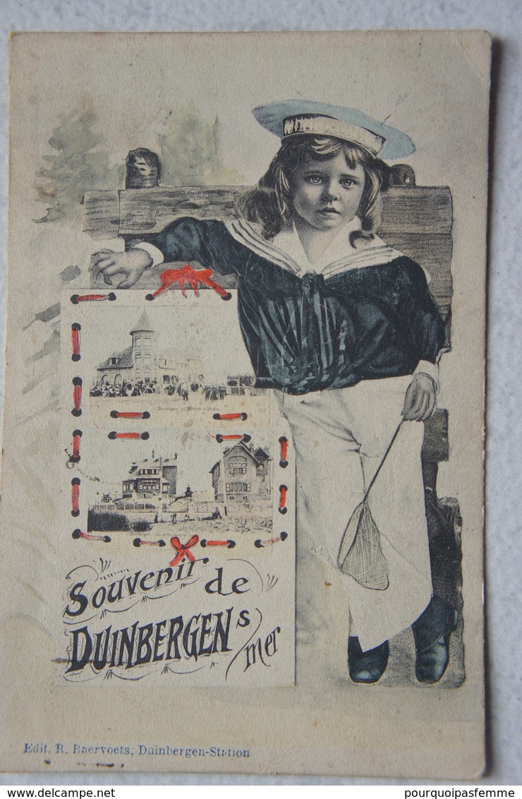 CPA DUINBERGEN Knokke Souvenir De Duinbergen Sur Mer Enfant Marin - Knokke