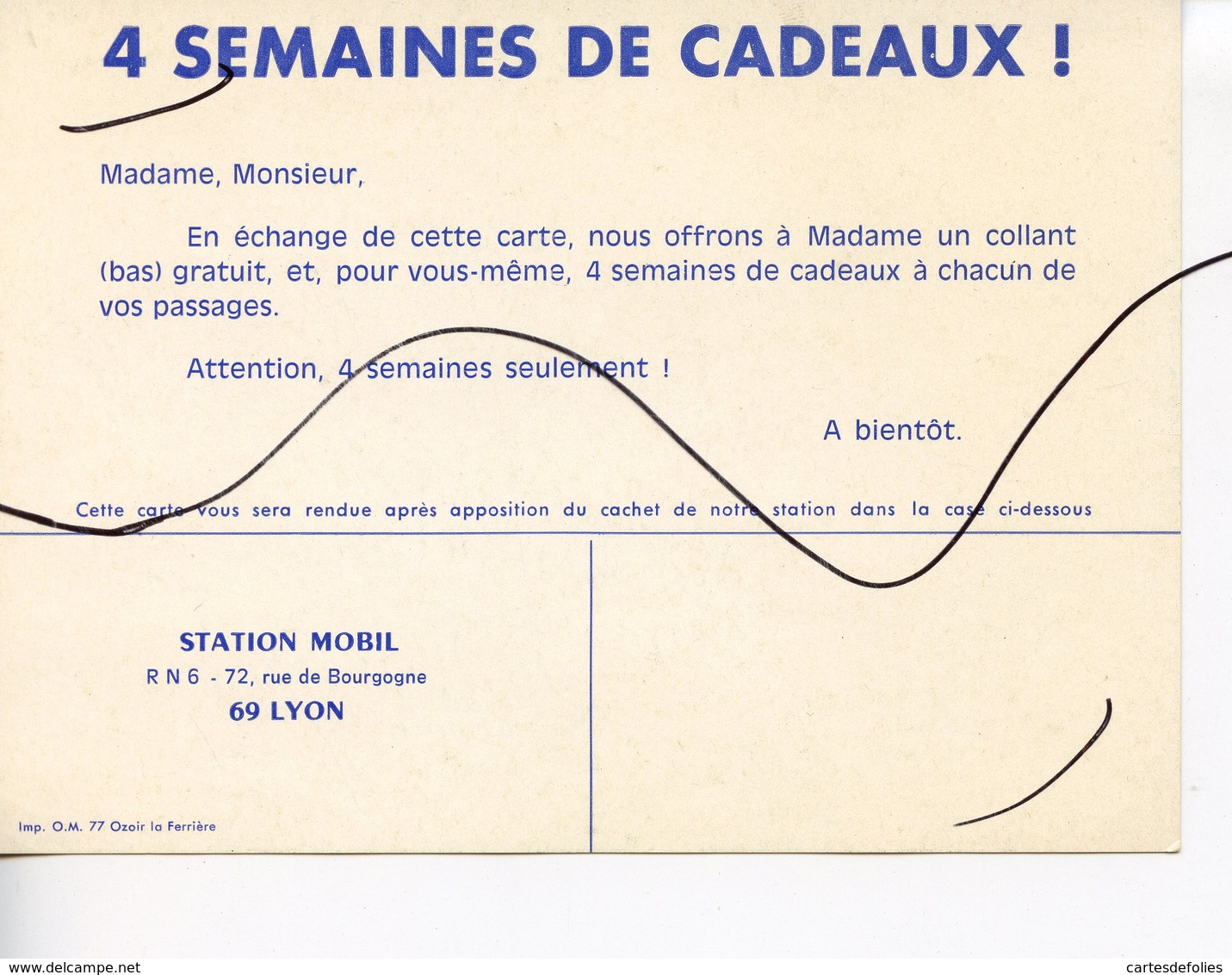 PHOTO PUBLICITE. LYON .Station Essence MOBIL Service. Rue De Bougonne LYON. - Other & Unclassified