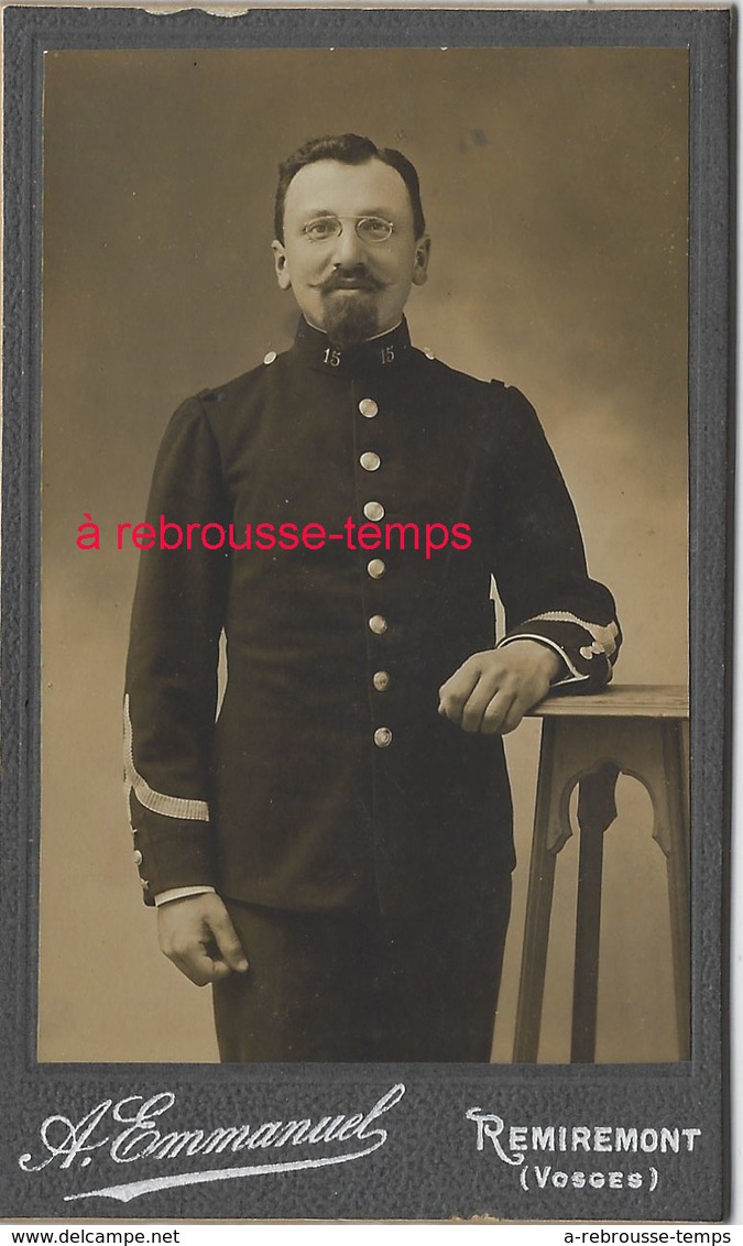 CDV Soldat Du 15e R-photo Emmanuel à Remiremont (Vosges) - Krieg, Militär