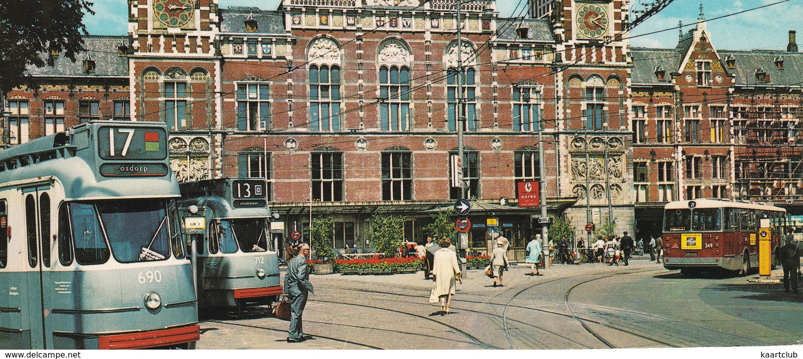 Amsterdam: 2x TRAM 'Osdorp' & 'Sloterveer', DAF GVB AUTOBUS - Centraal Station - (Holland) - Toerisme