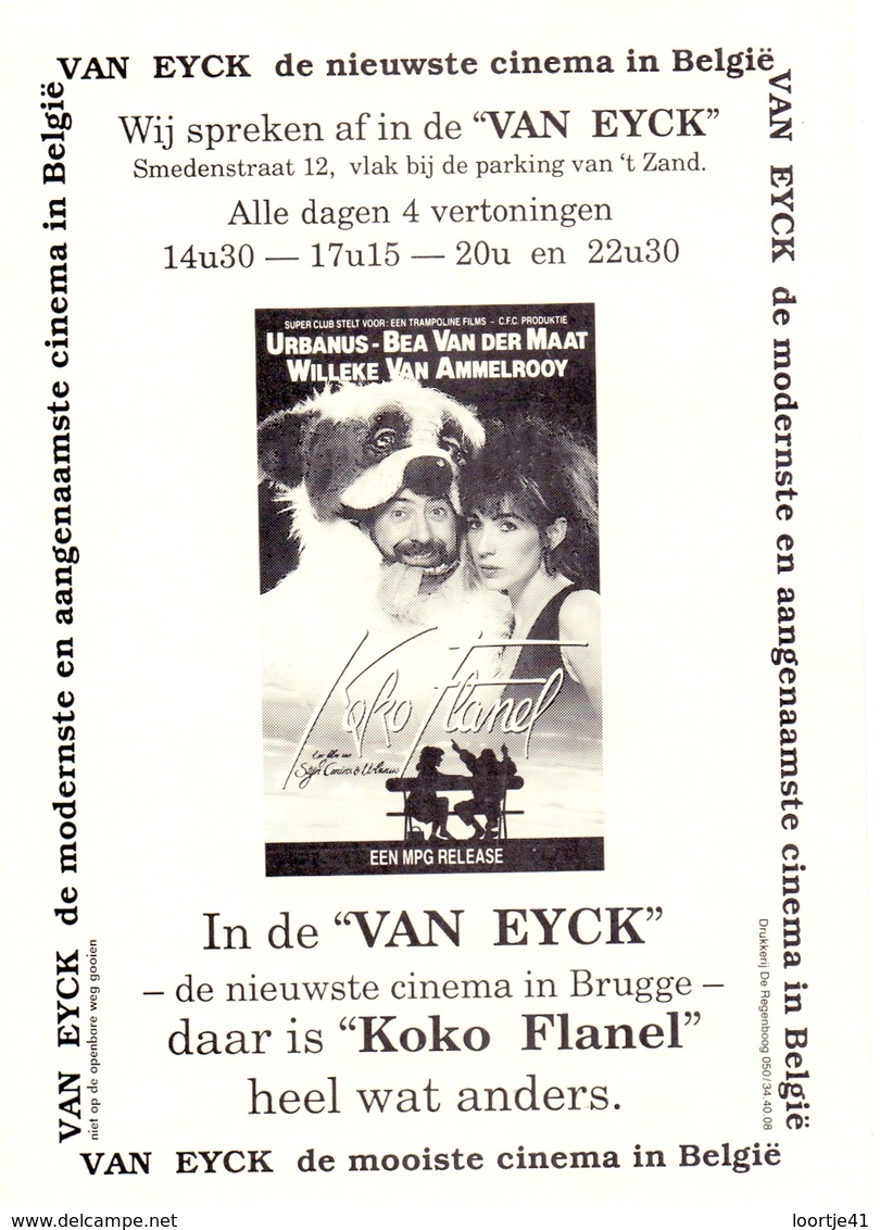 Ciné  Bioscoop Cinema Van Eyck Brugge - Pub Reclame Film Koko Flanel - Urbanus - - Publicité Cinématographique