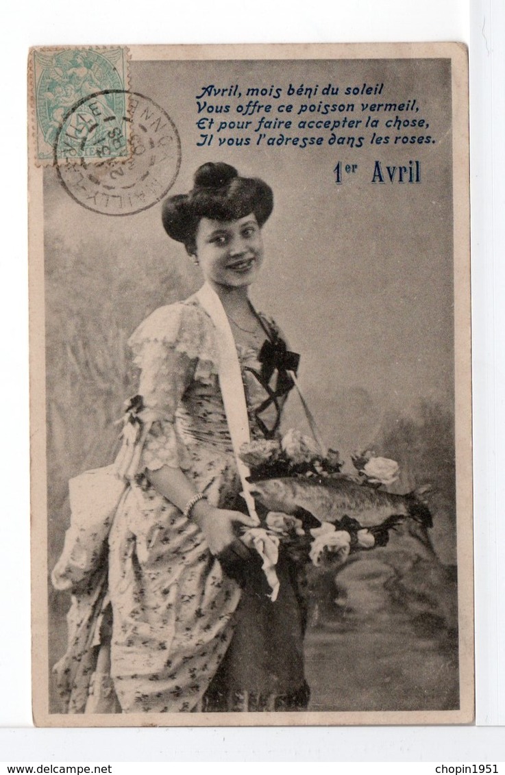 CPA - POISSON D'AVRIL - JEUNE FEMME - CRAVANT / MAILLY LA VILLE Pour BAZARNES (YONNE) - 1er Avril - Poisson D'avril