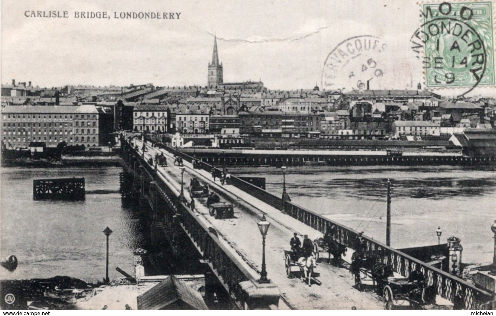 CPA  IRLANDE DU NORD---CARLISLE BRIDGE, LONDONDERRY---1909 - Londonderry