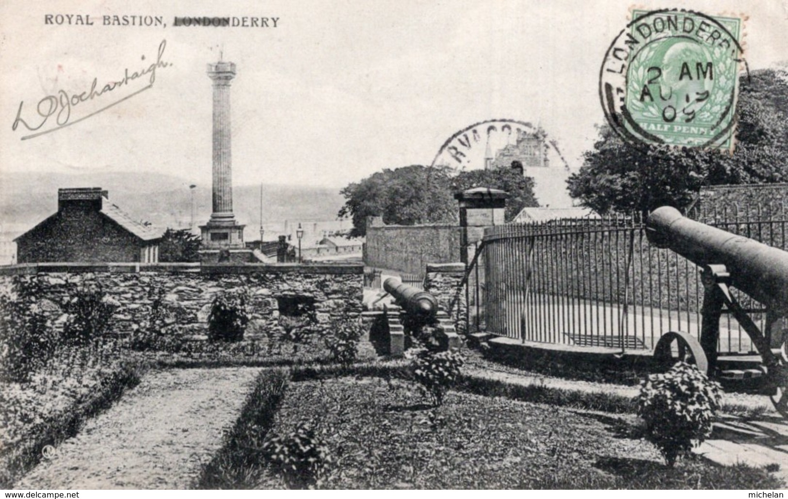 CPA   IRLANDE DU NORD---LONDONDERRY---ROYAL BASTION---1909 - Londonderry