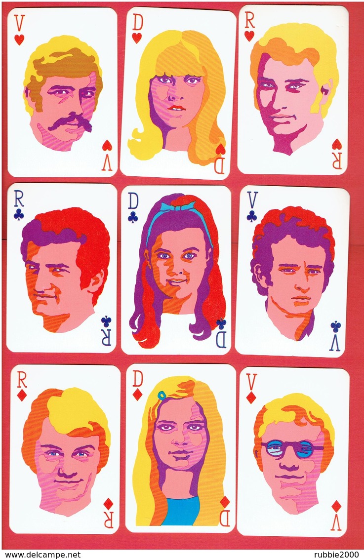 ATLANTA JEU 54 CARTES POP ART 1968 JOHNNY HALLYDAY SYLVIE VARTAN SHEILA FRANCOISE HARDY JACQUES DUTRONC CLAUDE FRANCOIS - 54 Cards