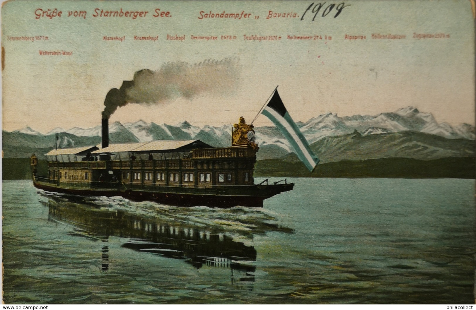 Gruss Vom Starberger See - Salondampfer Bavaria 1908 - Starnberg