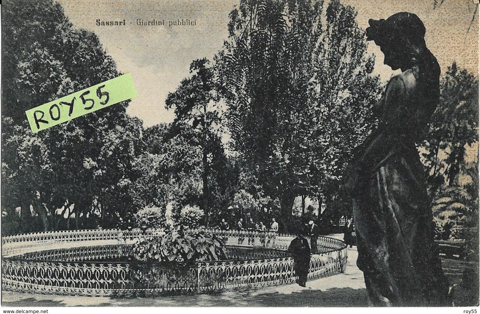 Sardegna-sassari Giardini Pubblici Differente Veduta  Giardini Anni 30/40 (v.retro/form./piccolo/viagg,1943) - Sassari