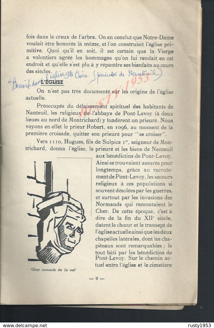 TYPE NOTICE HISTORIQUE ILLUSTRÉE TOURISTIQUE PUBLICITAIRE SUR LA VILLE NANTEUIL LES MEAUX TOUT NE SERA PAS SCANNER: