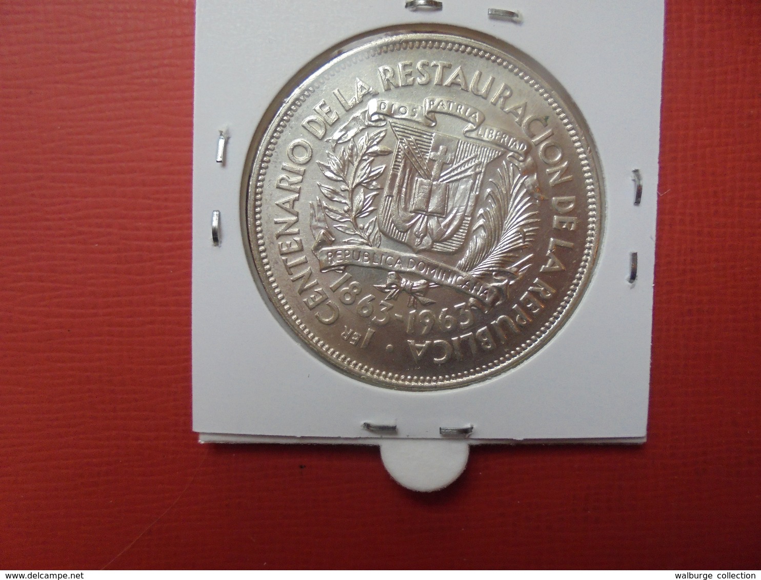 REP. DOMINICAINE 1 PESO 1963 ARGENT SUPERBE ! - Dominicaine