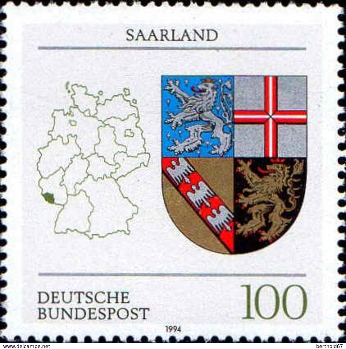 RFA Poste N** Yv:1544 Mi:1712 Saarland Armoiries - Unused Stamps