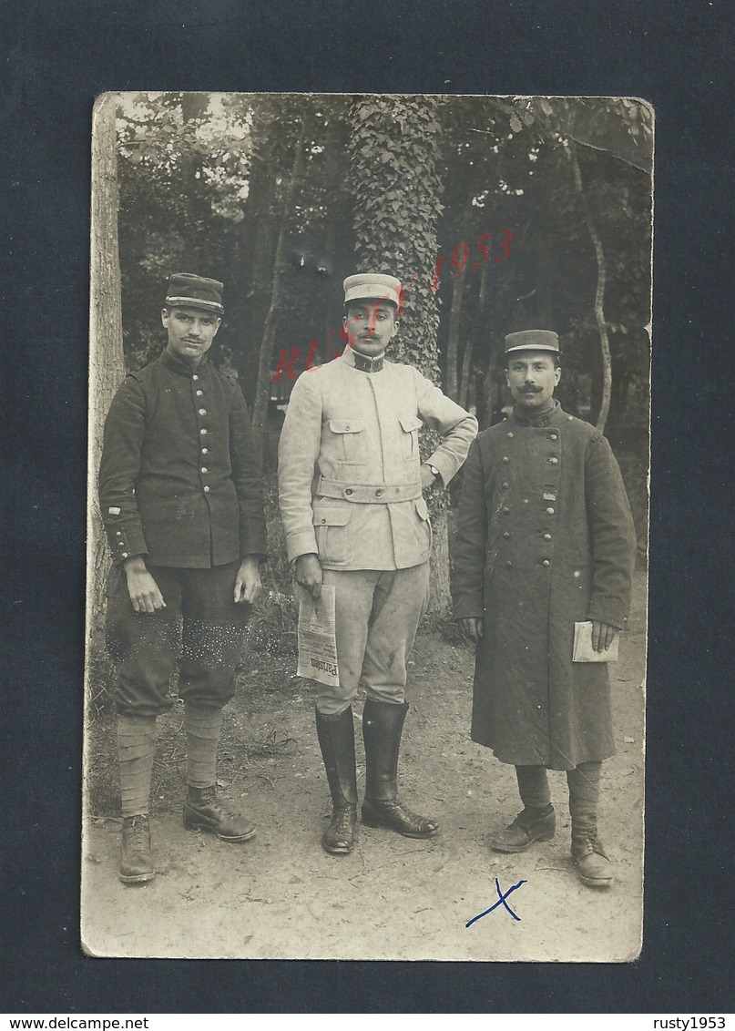 MILITARIA CARTE PHOTO MILITAIRE SOLDATS 1 & 51e TRI DANS LA FORÊT KINÉ ? : - Personnages