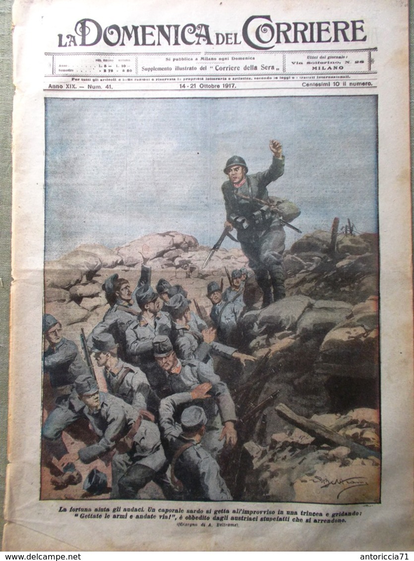 La Domenica Del Corriere 14 Ottobre 1917 WW1 Cascino Monteverde Mata Hari Ciardi - Guerre 1914-18