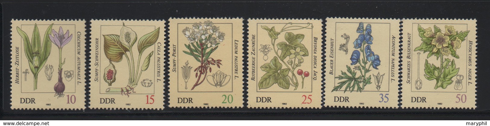 ALLEMAGNE   D.D.R N° 2341/2346**  - PLANTES VENENEUSES - Plantes Toxiques