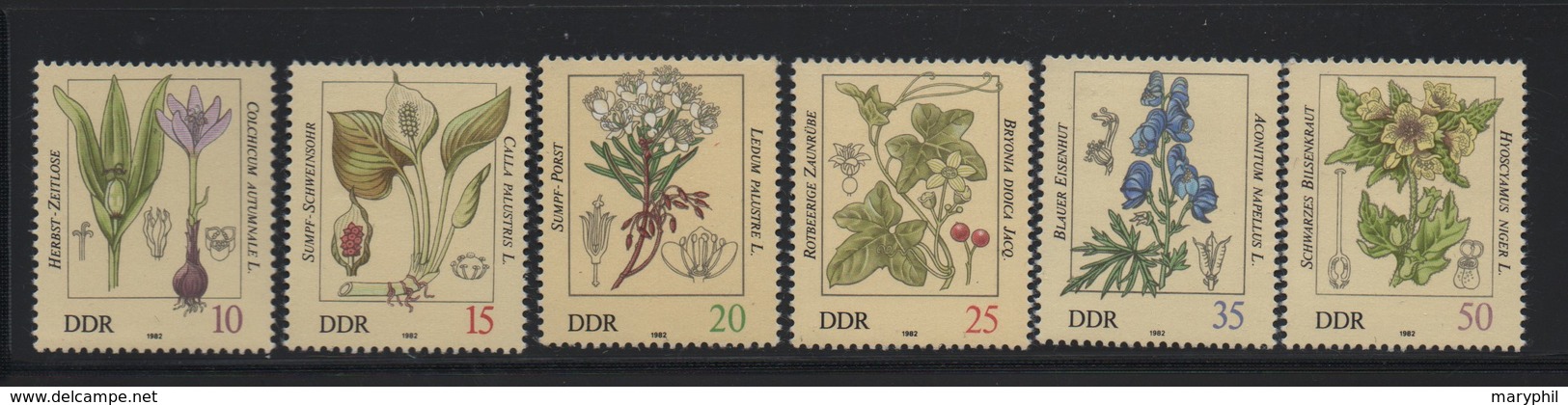 ALLEMAGNE   D.D.R N° 2341/2346**  - PLANTES VENENEUSES - Giftige Pflanzen